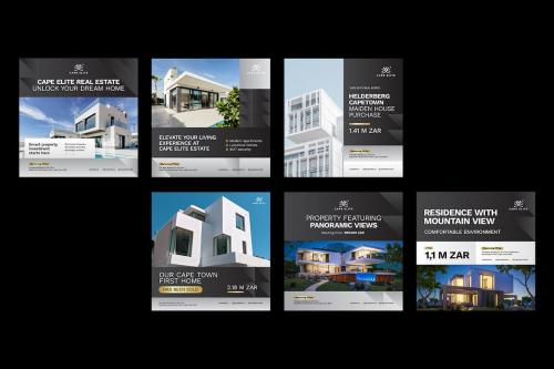 Black Gold Real Estate Instagram Post Templates