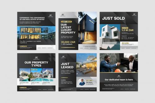 Black Gold Real Estate Instagram Post Templates