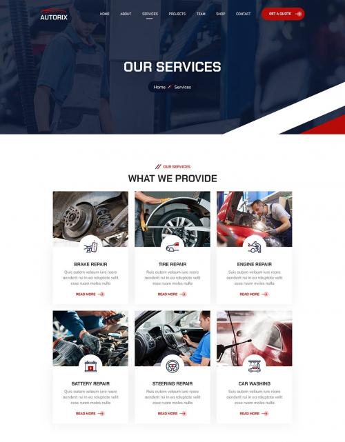 Autorix | Auto Maintenance PSD Template