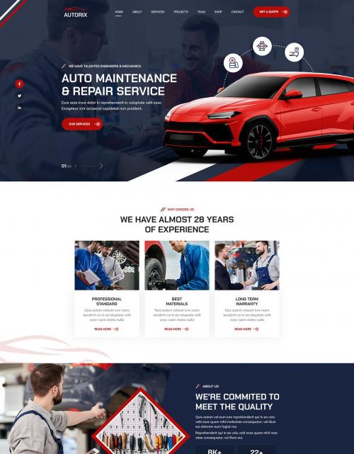 Autorix | Auto Maintenance PSD Template