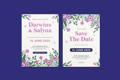 Ovaline Wedding Invitation Template