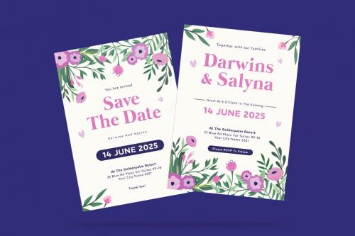 Ovaline Wedding Invitation Template