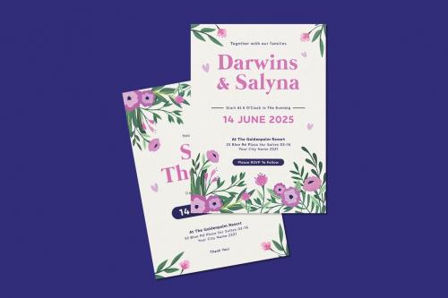 Ovaline Wedding Invitation Template