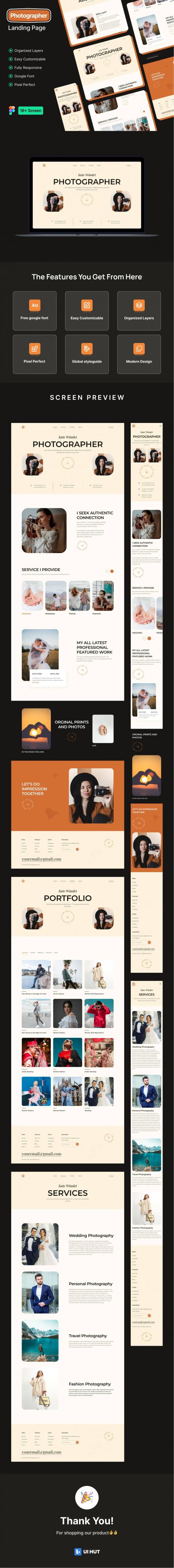 UIHut - Photography Landing Page Template - 25478