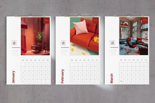 Interior Design Studio Wall Calendar 2024 Template