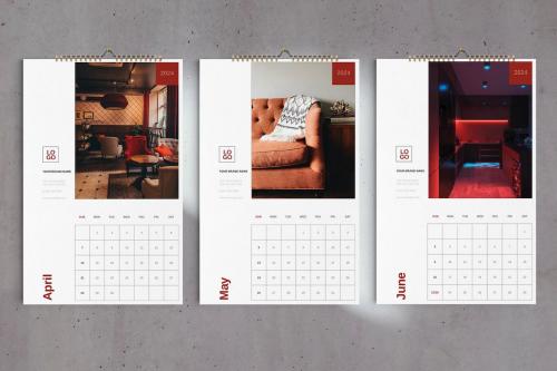 Interior Design Studio Wall Calendar 2024 Template