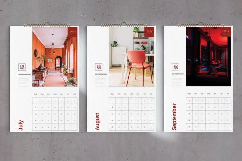 Interior Design Studio Wall Calendar 2024 Template