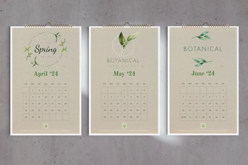 Organic Plants Wall Calendar 2024 Template