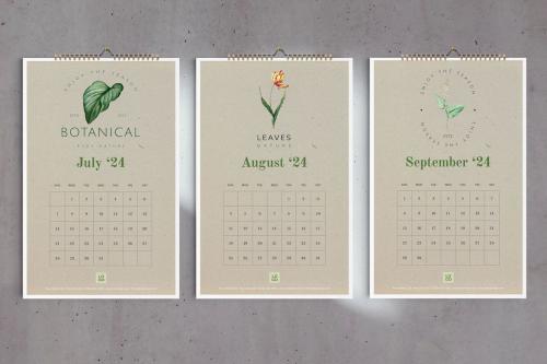 Organic Plants Wall Calendar 2024 Template