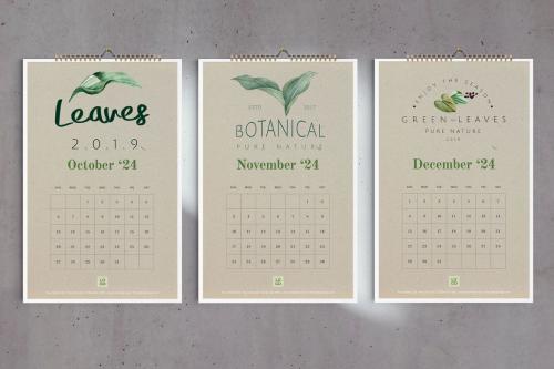 Organic Plants Wall Calendar 2024 Template