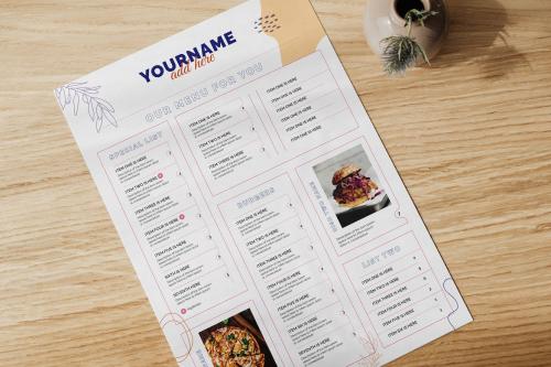 Good Vibes Food Menu Stationery