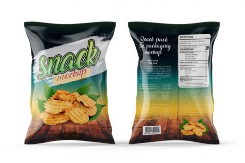 Deeezy - Snack or Potato Chips Packaging Bag Mockup