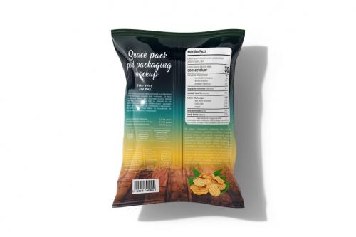 Deeezy - Snack or Potato Chips Packaging Bag Mockup