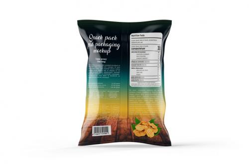 Deeezy - Snack or Potato Chips Packaging Bag Mockup