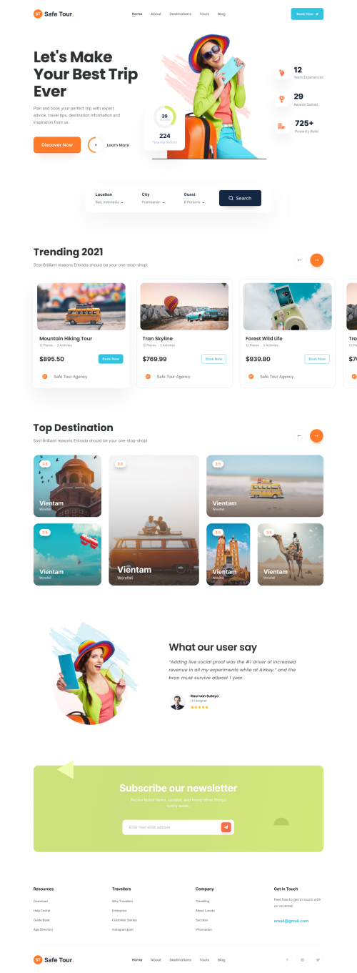 UIHut - Safe Tour Landing Page - 10901