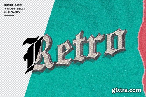 Retro 3D Text Effect Layer Style JX3RRVF