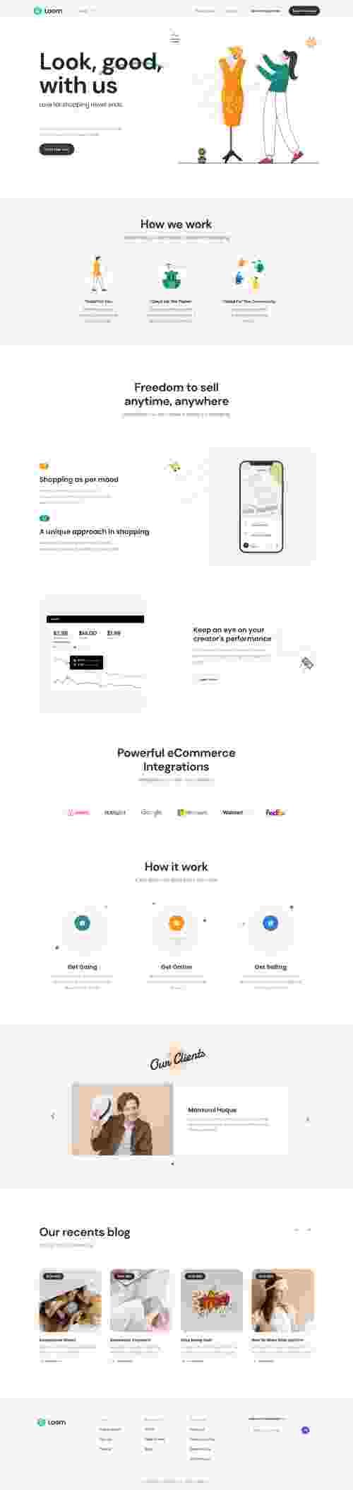 UIHut - Loom E Commerce Homepage - 11076