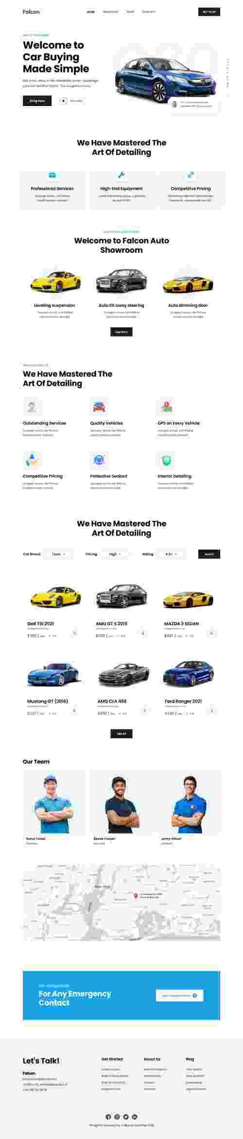 UIHut - Falcon Automotive Car Dealership Business Landing Page - 12099