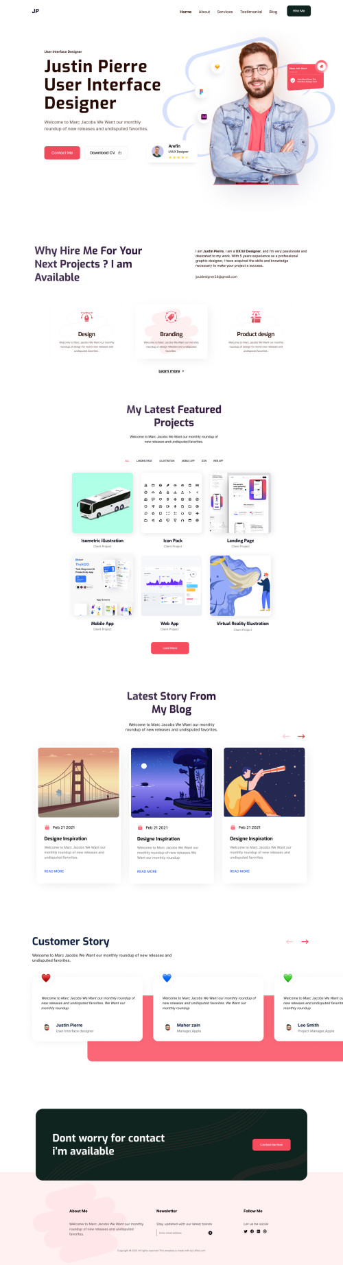 UIHut - Portfolio Landing Page - 12102