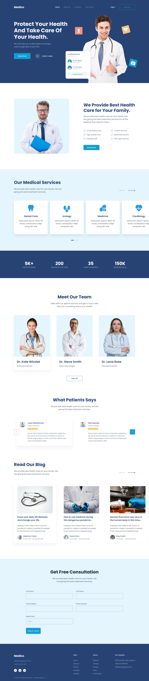 UIHut - Medico Medical Landing Page - 12103