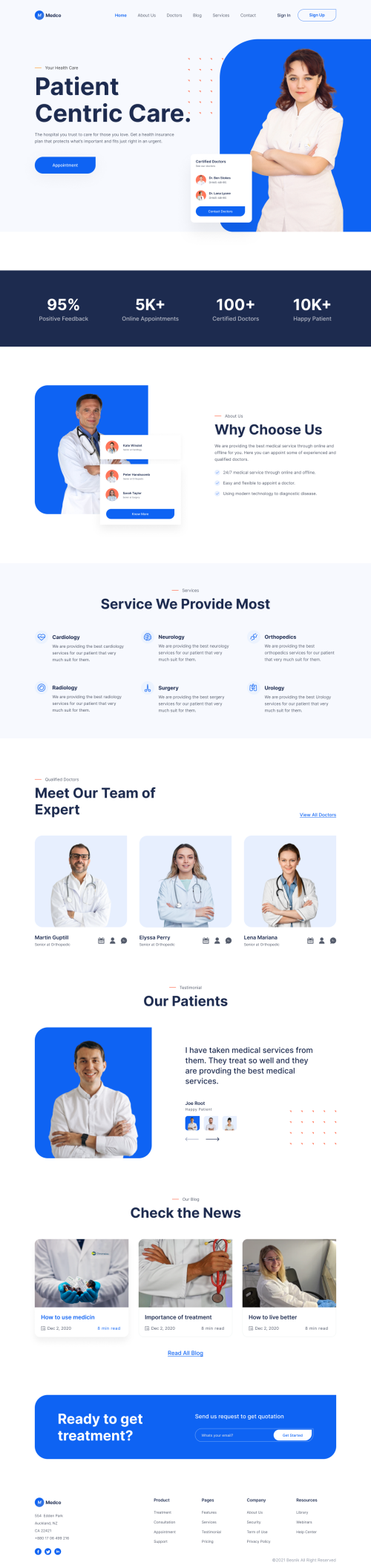 UIHut - Medco Medical Service Landing Page - 12105