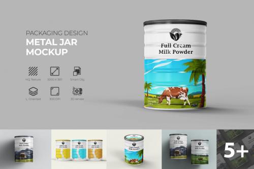 Deeezy - Realistic Metal Food Container Jar or Tin Can PSD Mockup Template for showcasing your Product