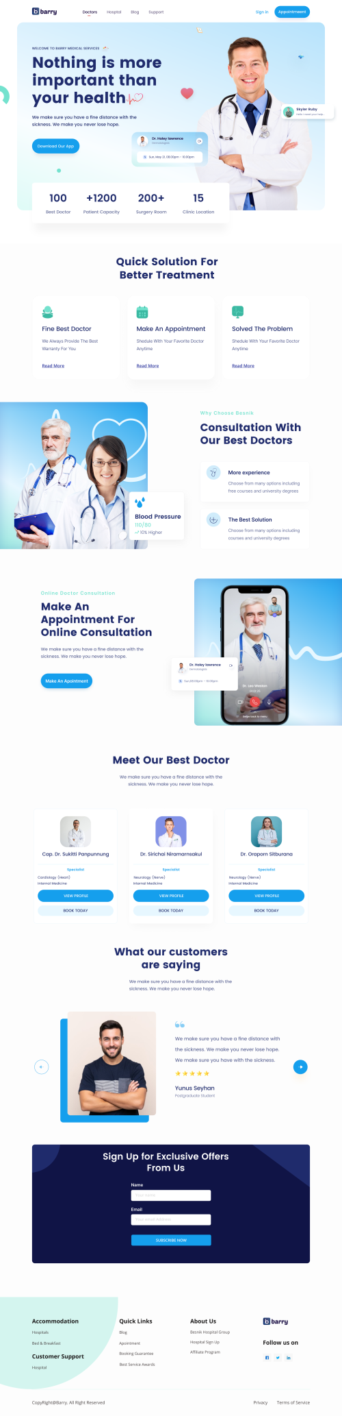 UIHut - Barry Medical Service Landing Page - 12120