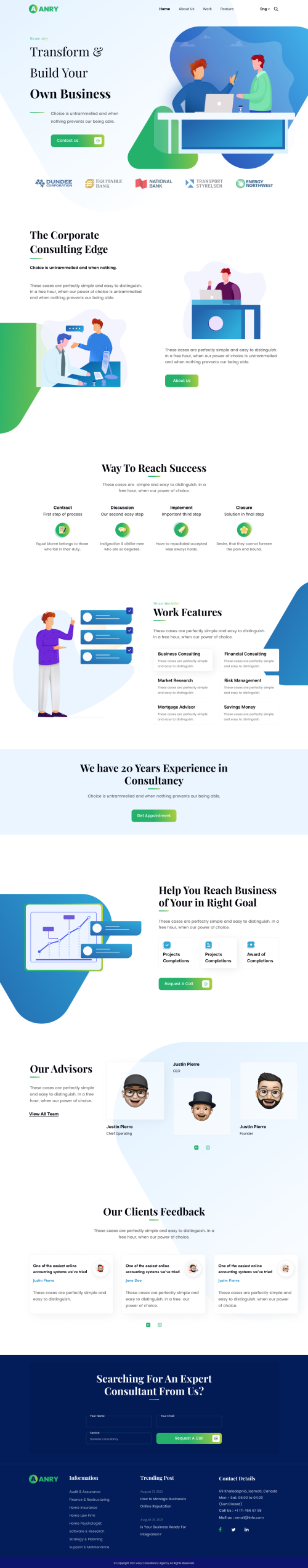 UIHut - Anry Business Consulting Agency Landing Page - 12121