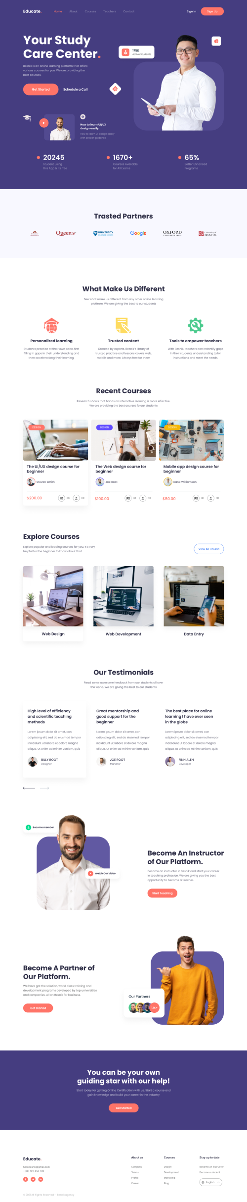 UIHut - Educate eLearning Landing Page - 12122