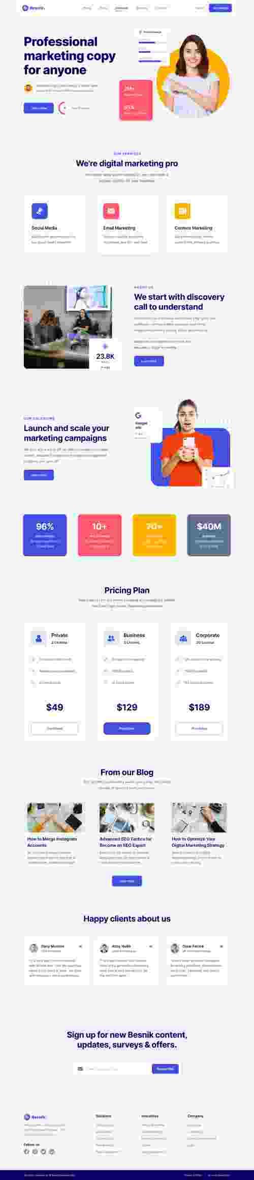 UIHut - Besnik Marketing Agency Landing Page - 12130