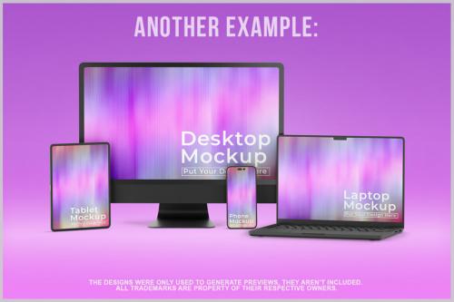 Deeezy - Devices Mockup with Phone Computer Laptop and Tablet