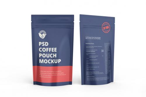 Deeezy - Glossy Coffee Pouch Packaging Mockups Zipper Bag