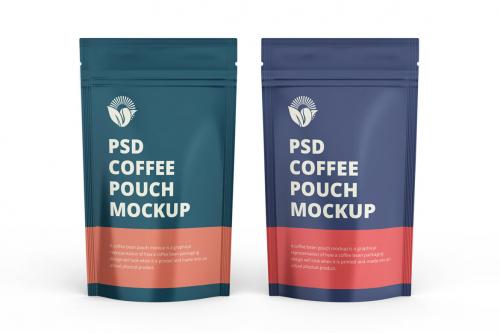 Deeezy - Glossy Coffee Pouch Packaging Mockups Zipper Bag