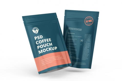 Deeezy - Glossy Coffee Pouch Packaging Mockups Zipper Bag