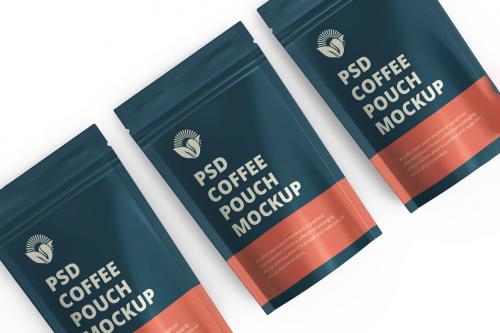 Deeezy - Glossy Coffee Pouch Packaging Mockups Zipper Bag