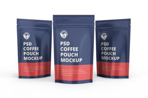 Deeezy - Glossy Coffee Pouch Packaging Mockups Zipper Bag