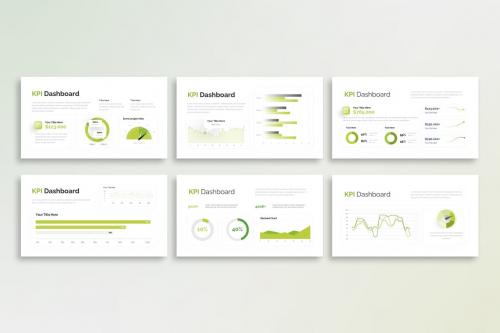 Green Fresh KPI Dashboard - PowerPoint Template