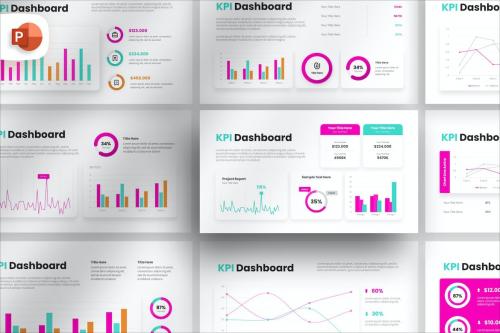 KPI Dashboard Infographic - PowerPoint Template