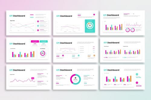 KPI Dashboard Infographic - PowerPoint Template