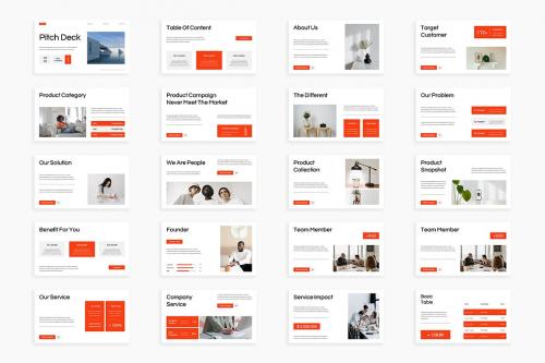 White Orange Pitch Deck Business Presentation