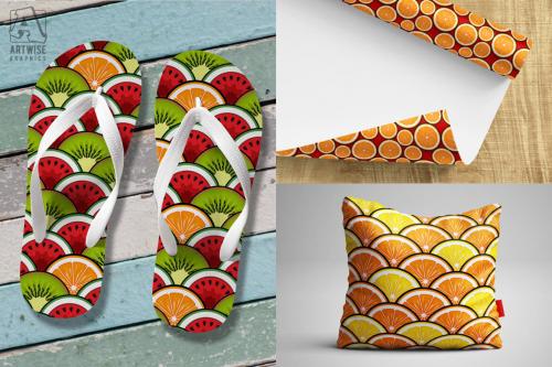 Deeezy - Fruit Slices Digital Paper Graphics Seamless Patterns