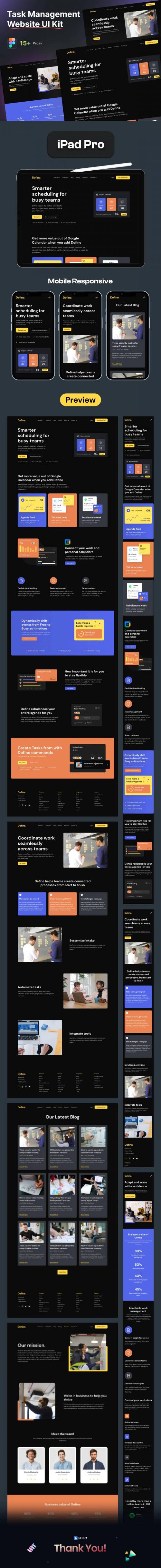 UIHut - Task Management Website UI Kit - 25705