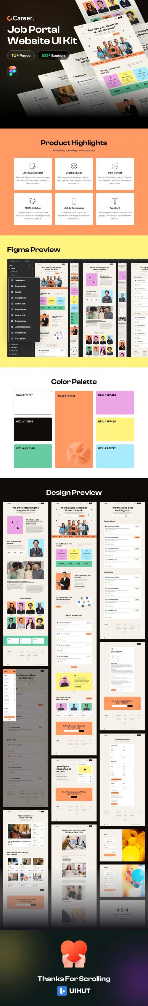 UIHut - Job Portal Website UI Kit - 25707