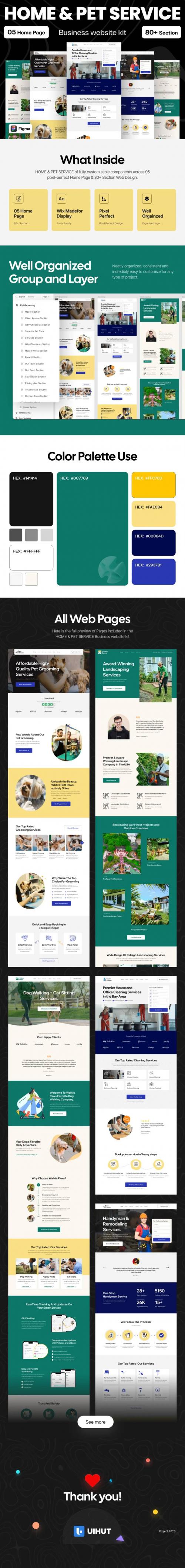 UIHut - Home & Pet Services Business website kit - 25735