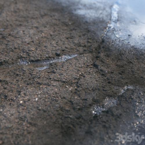 Wet asphalt material 05 4k seamless PBR