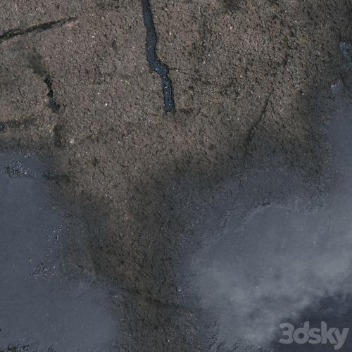 Wet asphalt material 05 4k seamless PBR