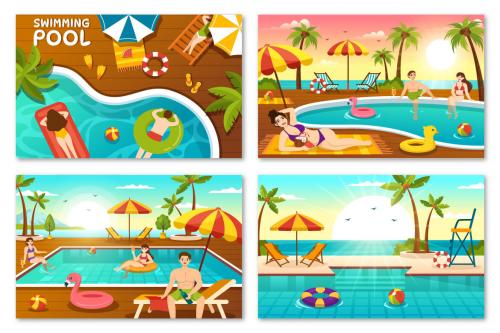 Deeezy - 20 Swimming Pool Vector Illustration