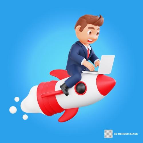 3d Businessman Character Manager In Different Poses And Business Activities