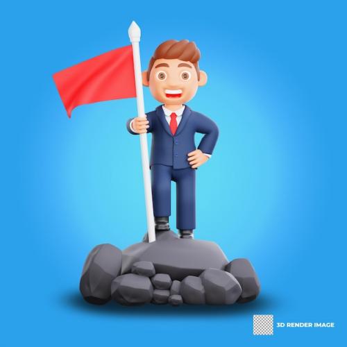 3d Businessman Character Manager In Different Poses And Business Activities