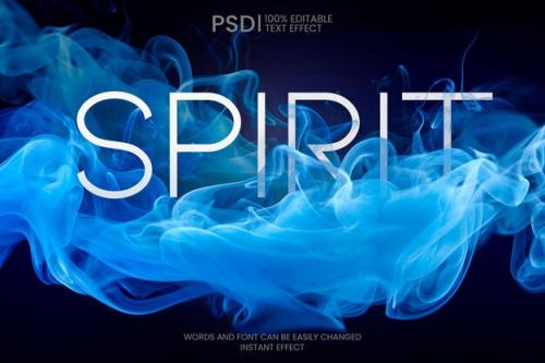 Editable Blue Smoke Text Effect